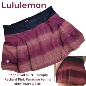 Lululemon Pace Rival skirt - Simply Radiant Pink Paradise tennis skirt skort 6